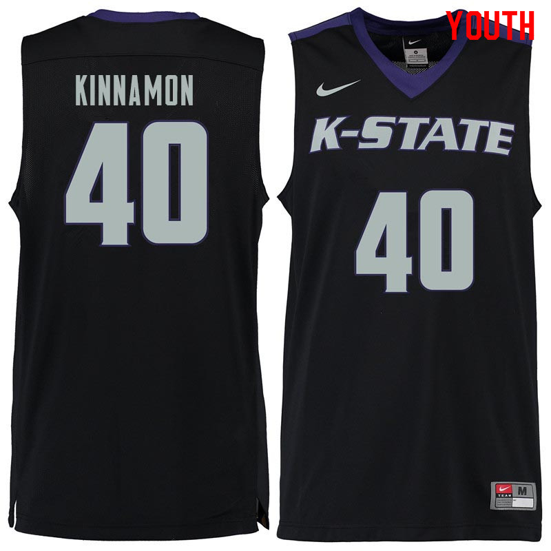 Youth #40 Kade Kinnamon Kansas State Wildcats College Basketball Jerseys Sale-Black